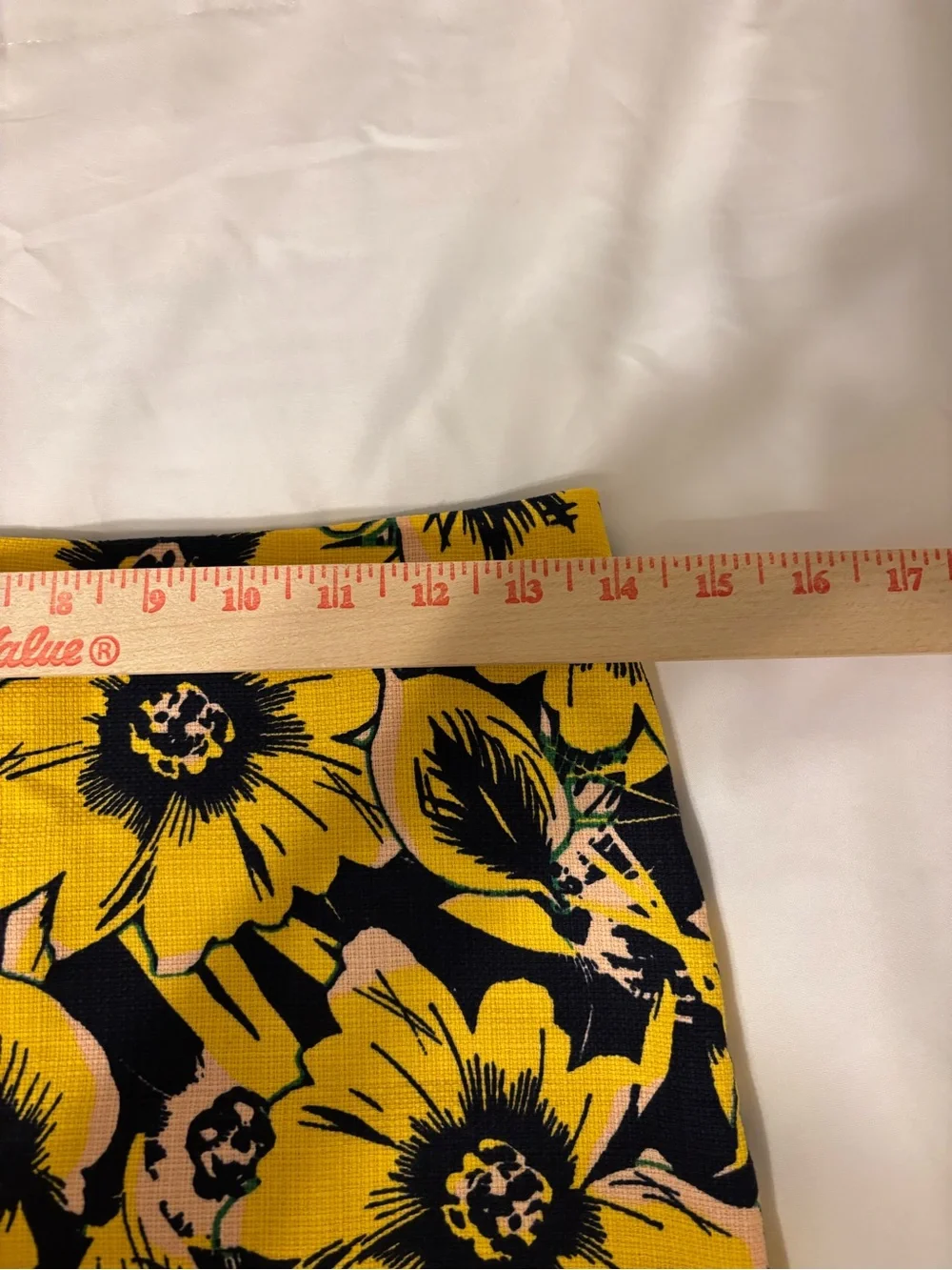 J.Crew Floral Pencil Skirt Yellow Black Cotton Size 0